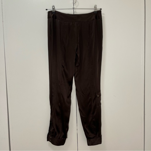 Vintage Express size 6 brown silk cargo pants - Picture 6 of 8